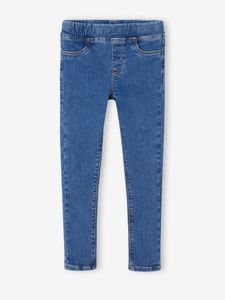 Treggingjeans Basics meisjes jeansblauw