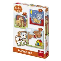 DinoToys Dino puzzel - baby: dieren op de boerderij - 3 tot 5 stukjes