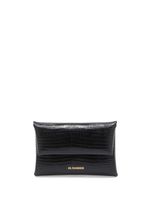 Jil Sander logo-stamp lizard-effect leather coin purse - Noir