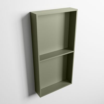 MONDIAZ EASY Nis 59,5x29,5cm in solid surface kleur Army | Army. 2 vakken geschikt voor in- of opbouw