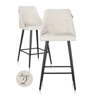 Barstoel Brooke cream unicorn (set van 2) - laag