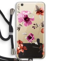 Geschilderde bloemen: Huawei Ascend P8 Lite (2017) Transparant Hoesje met koord