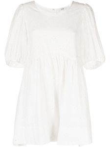 b+ab robe en dentelle à manches bouffantes - Blanc