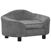 Hondenbank 67x47x36 cm pluche grijs