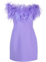 The New Arrivals Ilkyaz Ozel robe Cynthia courte à bords en plumes - Violet