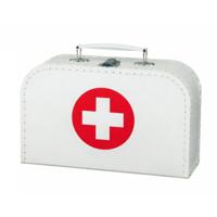 EHBO koffertje - medicijnendoos - groot - verbandtrommel - 25 x 19 x 8 cm - wit - met kruis