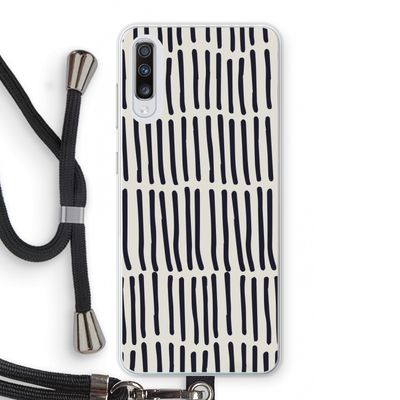 Moroccan stripes: Samsung Galaxy A70 Transparant Hoesje met koord