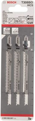 Bosch Accessoires Decoupeerzaagblad T 308 BO Extraclean for Wood 3st - 2608663867