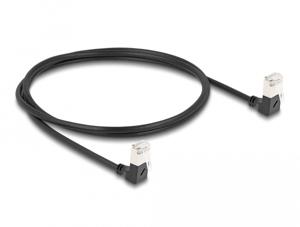 DeLOCK RJ45 Network Cable Cat.6A S/FTP Slim 90° downwards / downwards angled 1 m kabel