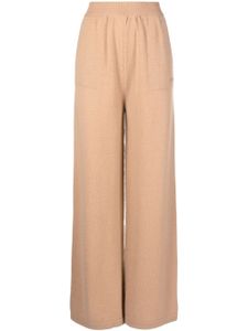 MSGM embroidered-logo knit trousers - Marron