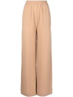 MSGM embroidered-logo knit trousers - Marron - thumbnail