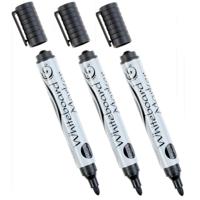 Whiteboard marker/stift - 3x - zwart - uitwisbaar - kantoor/school artikelen