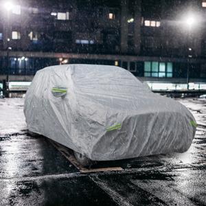 516 cm Afdekzeil Auto Autozeil Weerbestendig met Ritssluiting en Tas voor Regen Sneeuw Zon UV-Bescherming Autoafdekking voor Sedan/SUV