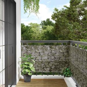 VidaXL Balkonscherm steenpatroon 300x120 cm pvc