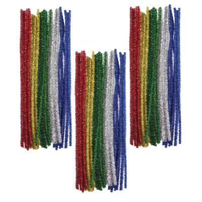 Chenille draad - 90x - glitter - 30 cm - hobby/knutsel materialen Chenille draad - 90x - glitter - 30 cm - hobby/knutsel materialen