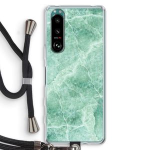 Groen marmer: Sony Xperia 5 III Transparant Hoesje met koord
