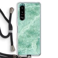 Groen marmer: Sony Xperia 5 III Transparant Hoesje met koord