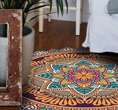 Mandala vinyl vloerkleed Kleurrijke mandala bloem