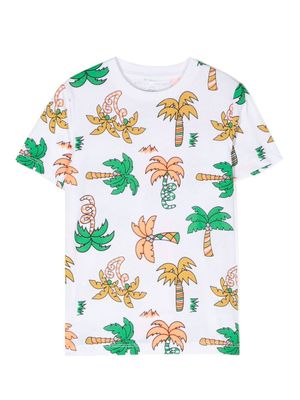 Stella McCartney Kids t-shirt à imprimé palmier - Blanc