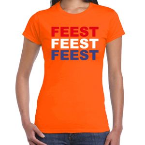 Feest t-shirt oranje voor dames - Koningsdag / EK/WK shirts 2XL  -