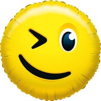 Ronde smiley ballon knipoog 35 cm - thumbnail