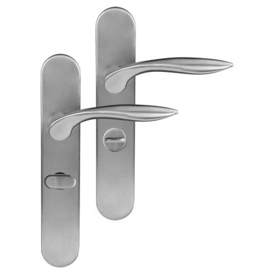 Differnz | Groningen deurkruk | ovaal schild | WC 63 mm | mat chroom