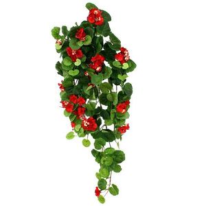 Geranium kunst hangplant 90cm - rood