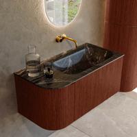 Badmeubel Mondiaz Kurve-Dlux | 95 cm cm | Meubelkleur Ruby | Wastafelkleur Lava | Solid surface | Wasbak rechter zijde spoelbak | Zonder kraangat(en) Badmeubel Mondiaz Kurve-Dlux | 95 cm cm | Meubelkleur Ruby | Wastafelkleur Lava | Solid surface | Wasbak rechter zijde spoelbak | Zonder kraangat(en)