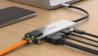 D-Link DUB-M520 laptop dock & poortreplicator Bedraad Thunderbolt 3 Aluminium, Zwart - thumbnail