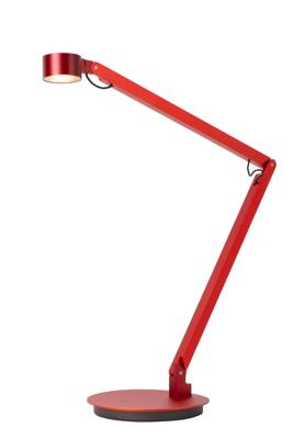 Lucide OGDEN - Bureaulamp - LED 3 StepDim - 1x7W 3000K - Rood | Premium
