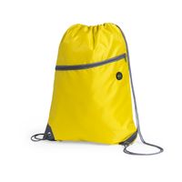 Sport gymtas/rugtas/draagtas geel met rijgkoord 34 x 44 cm van polyester - thumbnail