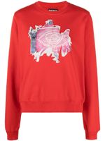 Diesel sweat en coton à imprimé graphique - Rouge