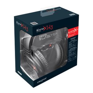 Sound BlasterX H3 Over Ear headset Gamen Kabel Stereo Zwart, Rood Ruisonderdrukking (microfoon), Noise Cancelling