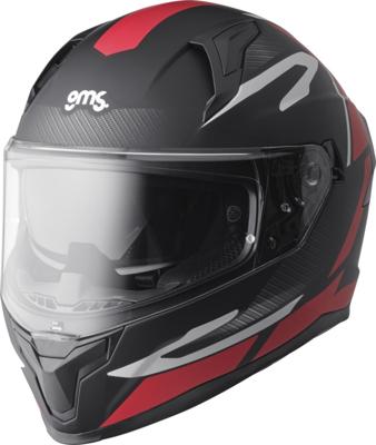 GMS Velox Graphic, Integraalhelm, Mat zwart Rood