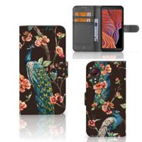 Samsung Galaxy Xcover 5 | Telefoonhoesje | Met pasjeshouder | Pauw met Bloemen