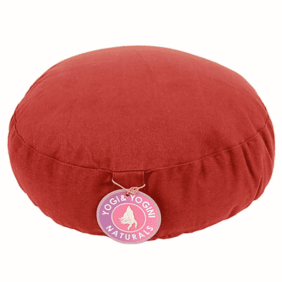 Yogi & Yogini Meditatiekussen Rond Katoen Rood - Laag Model - 33 x 12 cm