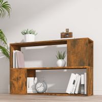 Boekenkast 100x24x63 cm bewerkt hout gerookt eikenkleurig