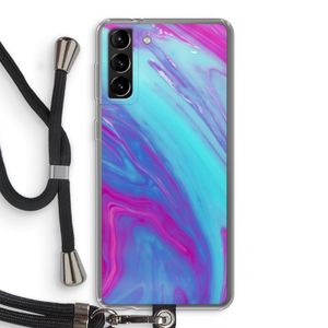 Zweverige regenboog: Samsung Galaxy S21 Plus Transparant Hoesje met koord