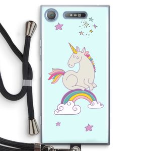 Regenboog eenhoorn: Sony Xperia XZ1 Transparant Hoesje met koord