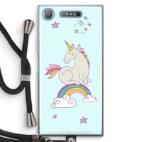 Regenboog eenhoorn: Sony Xperia XZ1 Transparant Hoesje met koord