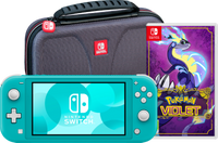 Nintendo Switch Lite Turquoise + Pokémon Violet + Bigben Beschermtas - thumbnail
