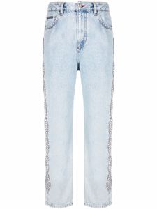 Philipp Plein jean à ornements en cristal - Bleu