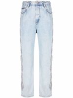 Philipp Plein jean à ornements en cristal - Bleu