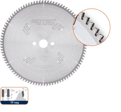 Rotec HM zaagblad voor NF-metalen, ø250x2,8x30mm Z=100 TF neg - 5552030