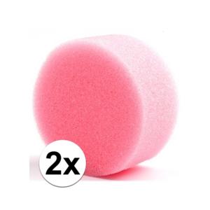Superstar Grimas schmink sponsje - 2x - rond - D6 x H3 cm - grimeren voor kinderen en volwassenen