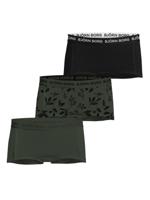 3-Pack meisjes boxershort - minishorts - Groene /Zwart