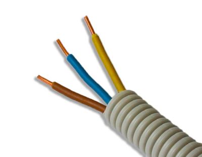 Flexible buis 16MM bruin blauw groengeel 2,5mm² HO7V-U rol 100 meter