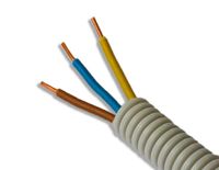 Flexible buis 16MM bruin blauw groengeel 2,5mm² HO7V-U rol 100 meter