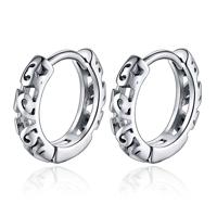 LGT JWLS RVS Oorringen zilverkleurig met uitgesneden tribal-rand