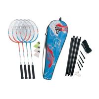 Badmintonset - TALBOT TORRO - 4 Fighter - 4 rackets - Multifilament bespanning met ogen - 3 synthetische shuttlecocks